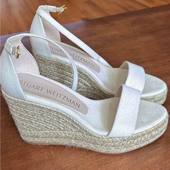 Cream Stuart Weitsman Wedges - Picture 2 of 3